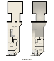 Floorplan W1 LOFT at American Spinning Mill, Greenville, 29609