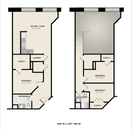 Floorplan W3 LOFT at American Spinning Mill, Greenville