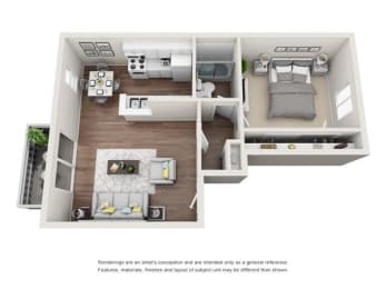 1 bed floor plan