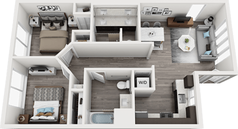 The Edge 2x2 Floorplan