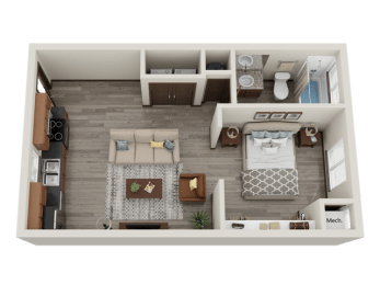 a floor plan of a studio apartment