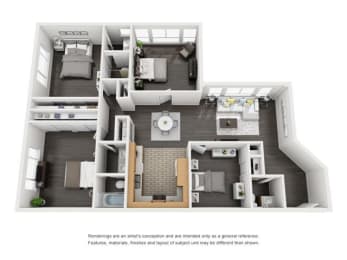  Floor Plan FOUR BEDROOM - The Tahitian Apts