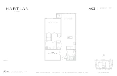 Floor Plan  A floor plan for apartment A03 by Hartlan Architects.