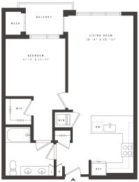 Floor Plan  1 bedroom floorplan