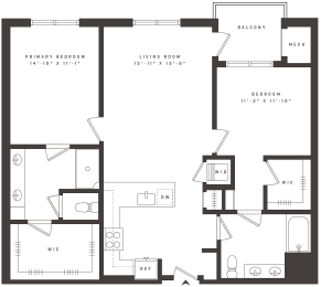 Floor Plan  2 bedroom floorplan