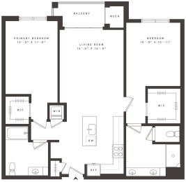 Floor Plan  2 bedroom floorplan