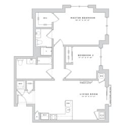a floor plan of a 1 bedroom floor plan