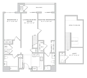 the plan of the three floors of the house
