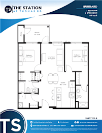 A floor plan for a burrard unit type 8 at the station at thomas rd.