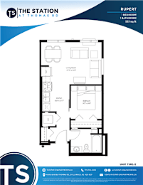 A floor plan for a unit at The Station at Thomas Rd.