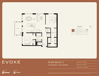  Floor Plan D2 ALT 1 - 2 Bed