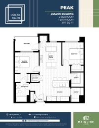 a floor plan of a bedroom apartment