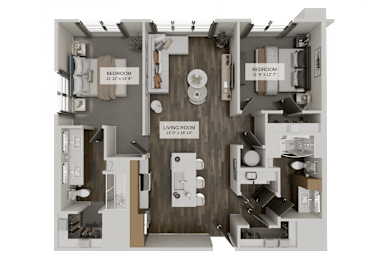 B1e Floorplan at The Union Flats at Fishers District, Indiana