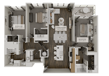 C1 Floorplan at The Union Flats at Fishers District, Fishers, IN, 46037