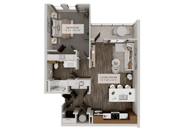 A2 Floor Plan at Heritage on Hover Apartments, Longmont, Colorado