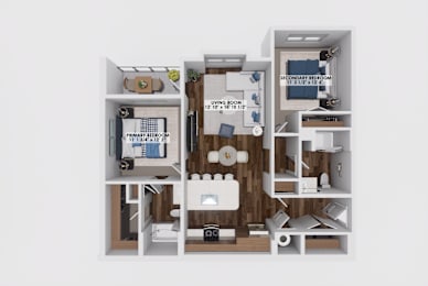 2 Bed 2 bath floor plan at The Maverick Luxury Apartments, Monument, 80132
