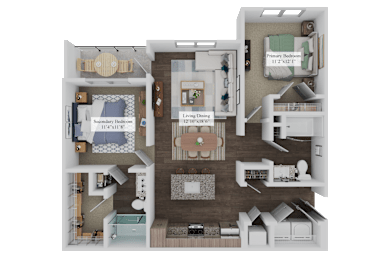 Floor Plan B1 at The Pullman Luxury Apartments, Atlanta, GA