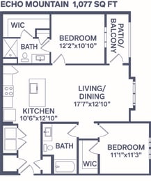 B1B Echo Mountain Floor Plan  at Notch66, Longmont, 80504