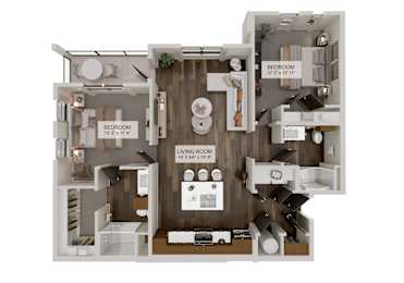 B2 Floor Plan at Heritage on Hover Apartments, Longmont