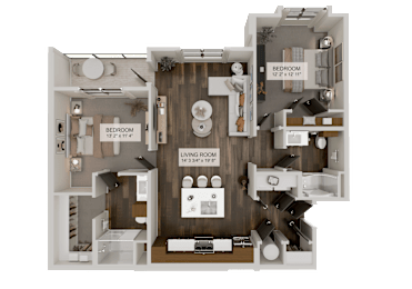 B2a Floor Plan at Heritage on Hover Apartments, Longmont, CO
