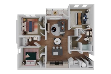 C1 Floor Plan at The Garrison, Fountain