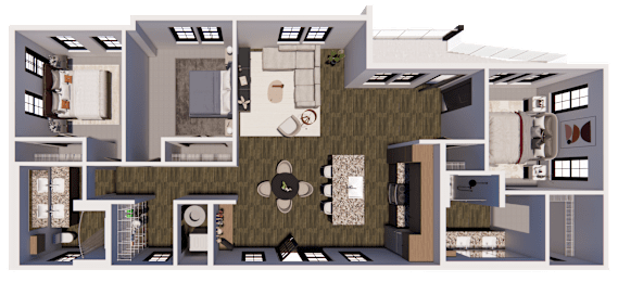 Carriage House Floor Plan at The Landing at Lemay Apartments, Fort Collins