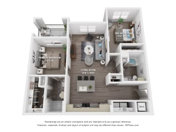 B1Plus Floor Plan at The Depot Luxury Apartment Homes, Raymore, 64083