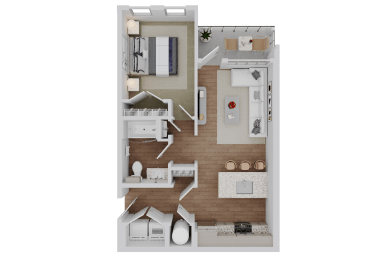 1 bed 1 bath A1p Floor Plan at Standard441, Lady Lake, 32159