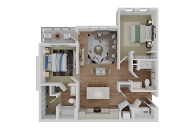 2 bed  2bath B1p Floor Plan at Standard441 Luxury Apartment Homes, Lady Lake