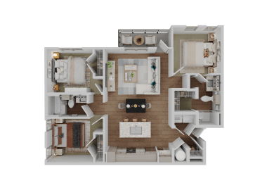 3 bed 2 bath C2 Floor Plan at Standard441, Florida
