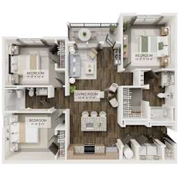 C1 Floor Plan at The Liliana Apartment Homes, Pooler Georgia