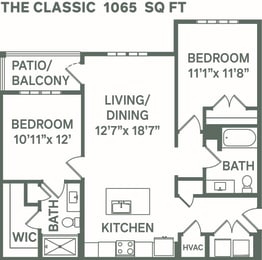 The Classic Floor Plan 1065 sq ft at Premier at West Park, Greeley, CO 80634