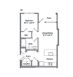 A1 Floor Plan at Watermark at Urban Blu, Florida, 32407