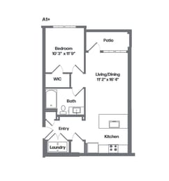 A1PLUS Floor Plan at Watermark at Urban Blu, Panama City Beach, FL, 32407