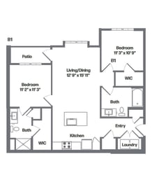 B1 Floor Plan at Watermark at Urban Blu, Panama City Beach, 32407