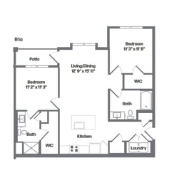 B1a Floor Plan at Watermark at Urban Blu, Panama City Beach, Florida