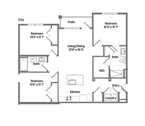 C1a Floor Plan at Watermark at Urban Blu, Panama City Beach, FL, 32407