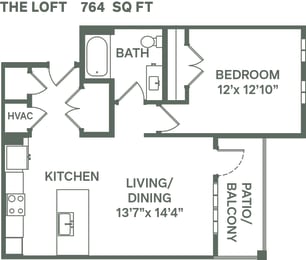 The Loft (A2) Floor Plan at Premier at West Park, Colorado, 80634
