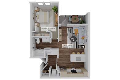 1 bed 1 bath B at The Quinn Luxury Apartments, Pensacola, FL