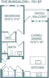 The Bungalow + Floor Plan at The Quarry, Fort Collins, 80526