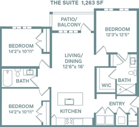 The Suite Floorplan at The Quarry, Fort Collins, 80526