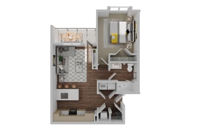 A2a Floor Plan at The Quinn Luxury Apartment Homes, Pensacola, FL