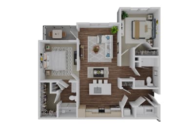 B1 Floor Plan at The Quinn Luxury Apartment Homes, Pensacola, Florida