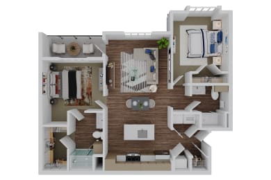 B2a Floor Plan at The Quinn Luxury Apartment Homes, Pensacola, FL, 32526