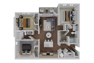 C1 Floor Plan at The Quinn Luxury Apartment Homes, Pensacola, FL, 32526