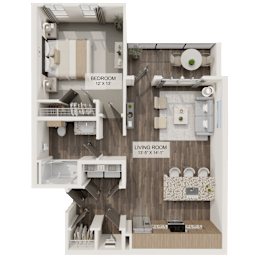 A2 Floor Plan at Terrassa Luxury Apartments, Florida