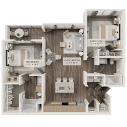B2 Floor Plan at Terrassa Luxury Apartments, Saint Augustine, FL