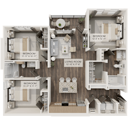 C1 Floor Plan at Terrassa Luxury Apartments, Saint Augustine, 32084