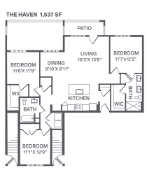 The Haven Floor Plan at The BLVD at Wilson Crossings, Michigan, 49418