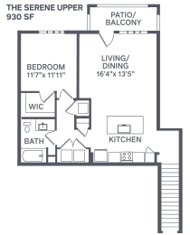 The Serene  Upper Floor Plan at The BLVD at Wilson Crossings, Wyoming